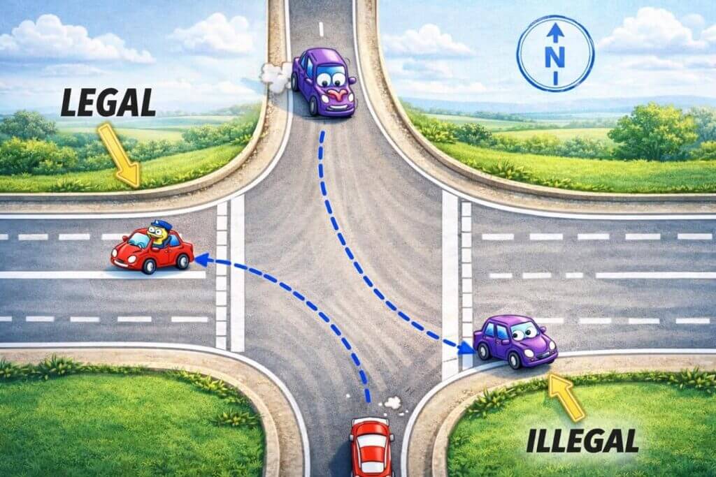 Drivers urged to stay in nearest lane when turning, Facebook post says