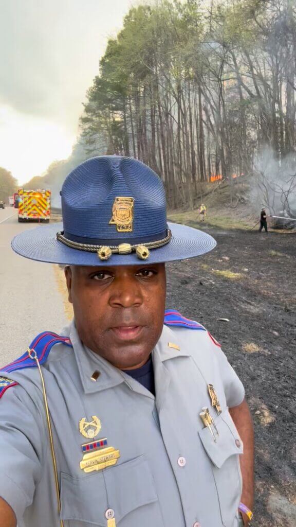Lt. Stewart posts message on I-20 Westbound in Warren County