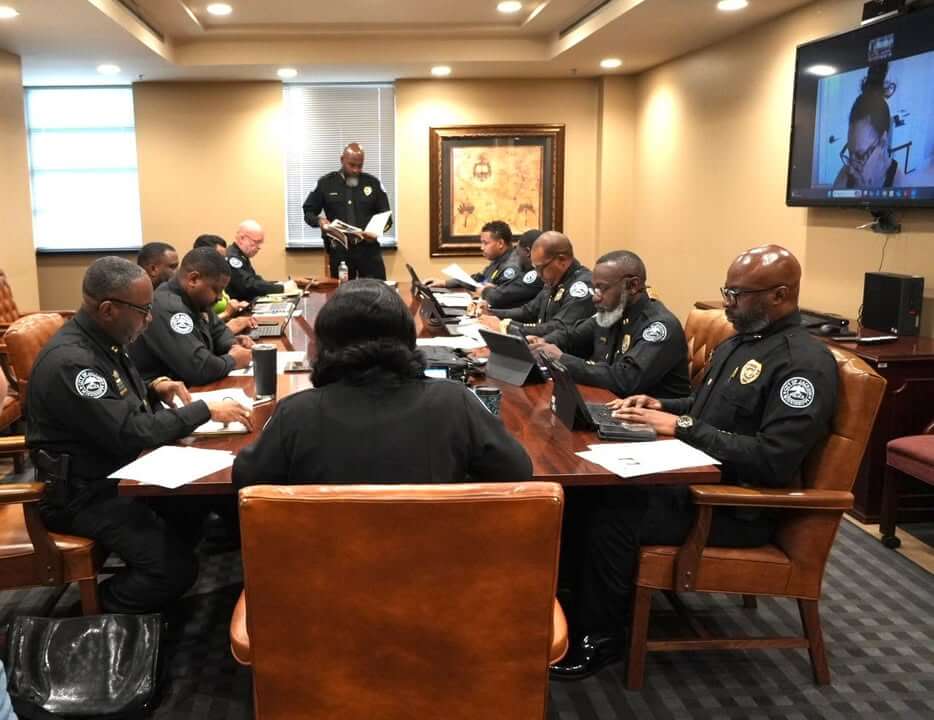 Jackson Police Chief Brackney leads executive staff meeting via Zoom