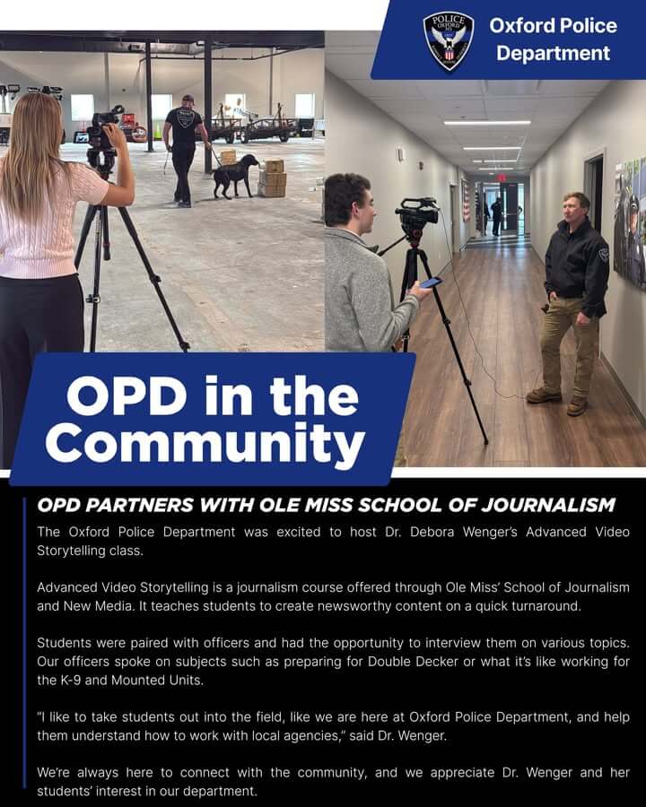 Oxford Police host journalism students for department visit