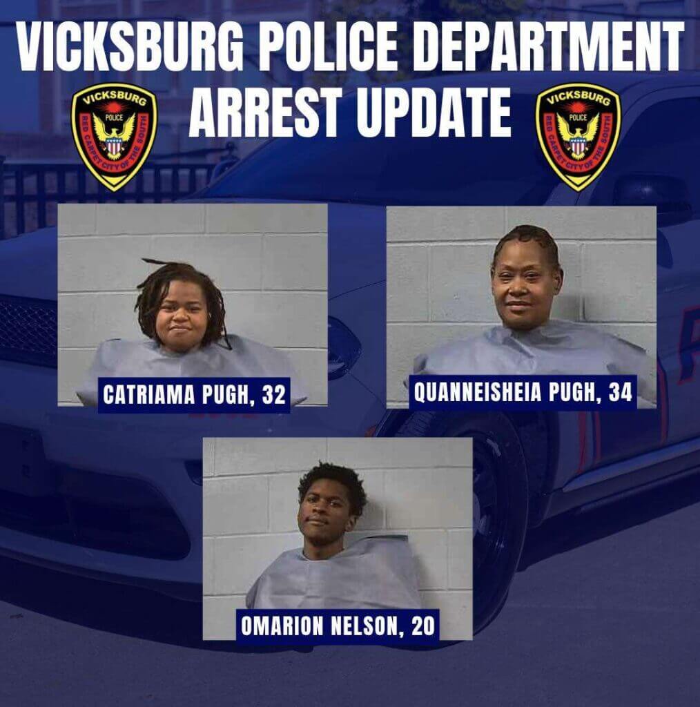 Three arrested in Vicksburg shooting