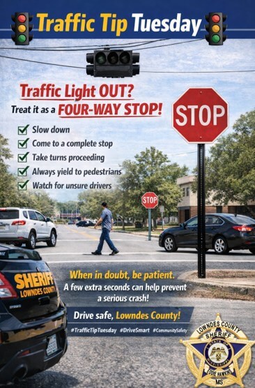Treat dark traffic lights as four-way stops