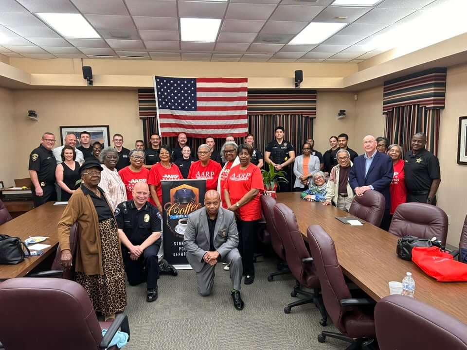 Starkville officers attend Coffee with a Cop hosted by AARP Chapter 165