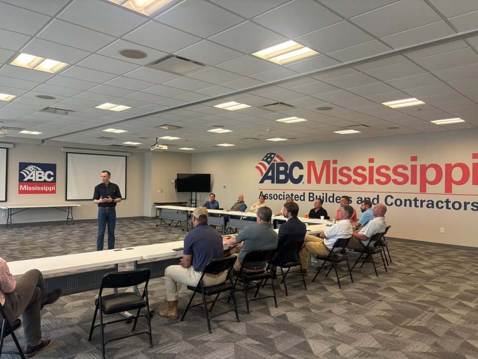 State Auditor Shad White speaks to Mississippi builders group
