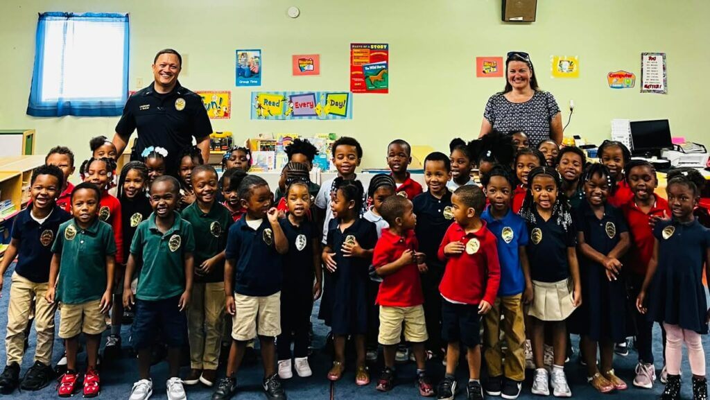 Community policing visit teaches safety at Gulf Coast Christian Academy