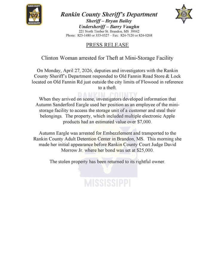 Clinton woman arrested in mini-storage theft