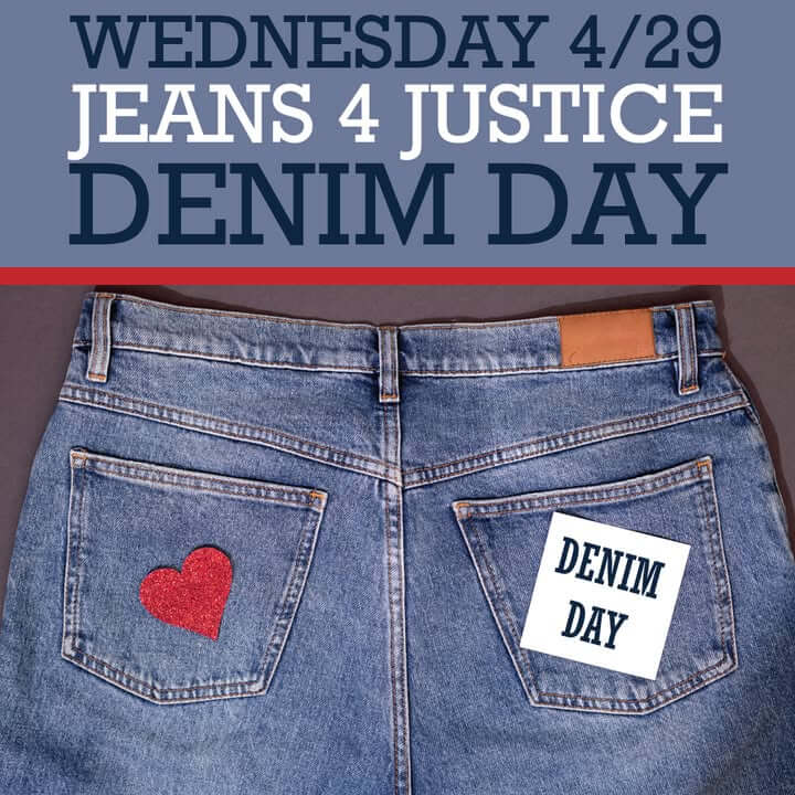 Advocates urge wearing denim to mark Denim Day April 29