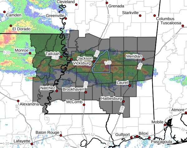 NWS issues severe thunderstorm watch for parts of Louisiana, Mississippi