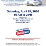 Southaven Police Department joins DEA National Drug Takeback April 25 Southaven Police Department joins DEA National Drug Takeback April 25