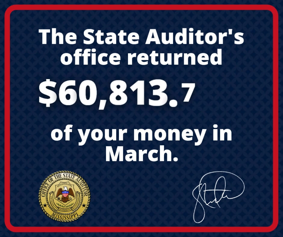 Office returns $60,813.75 to taxpayers in March