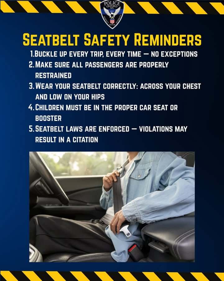 Social media post urges motorists to buckle up every trip