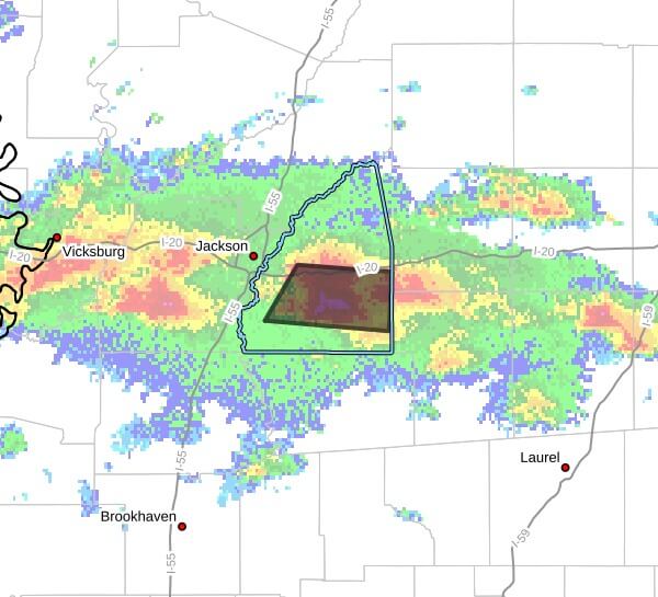 National Weather Service issues flash flood warning for southern Rankin County