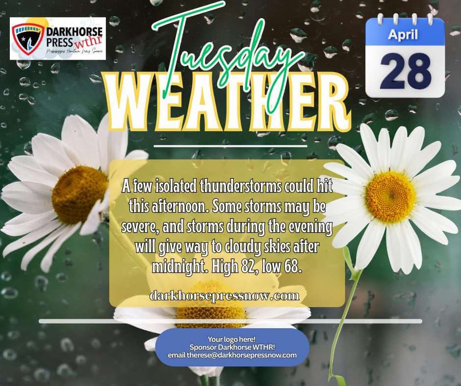 Highs near 82 bring chance of storms