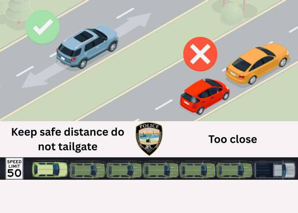 Mississippi post urges drivers to leave one car length per 10 mph