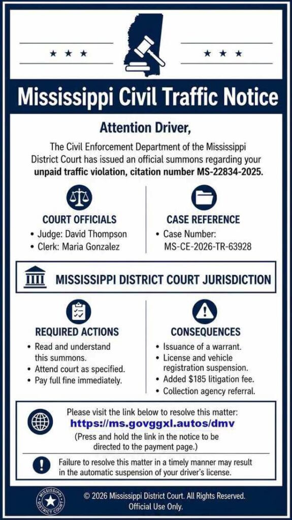 Social media post warns of scam texts, emails claiming court notices
