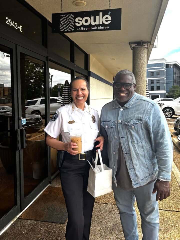 Community leader serves as grand marshal, speaks to League, visits Soule Coffee
