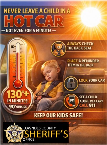 Mississippi post warns against leaving children in hot cars