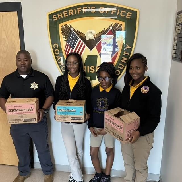 Girl Scout Troop 30302 donates cookies for First Responder Luncheon