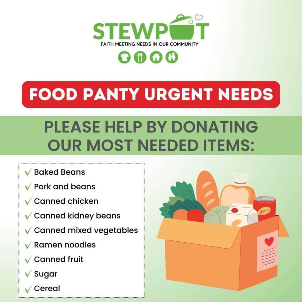 Stewpot Food Pantry seeks donations as supplies run low