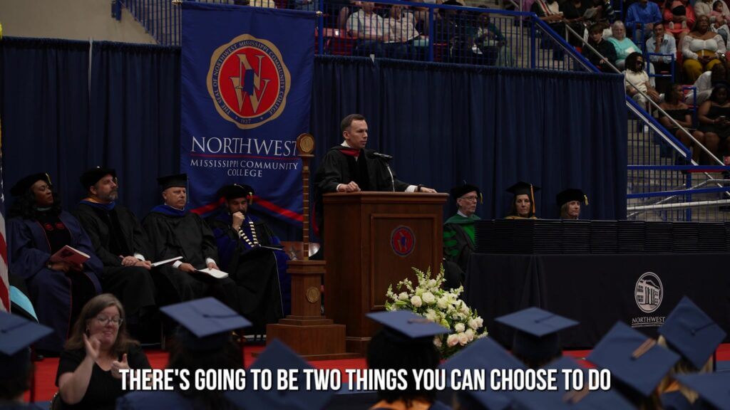 Shad White delivers commencement address at Northwest Mississippi Community College