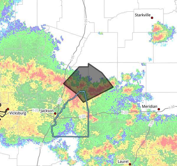 National Weather Service issues severe thunderstorm warning for central Mississippi