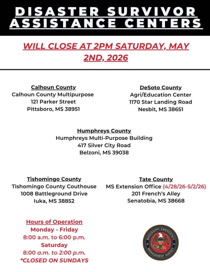 Mississippi moves Disaster Survivor Assistance centers to new counties