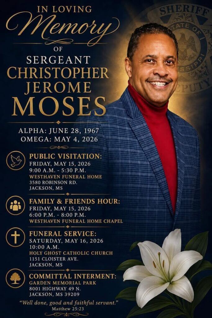 Moses family announces funeral arrangements for HCSO Sgt. Christopher Moses