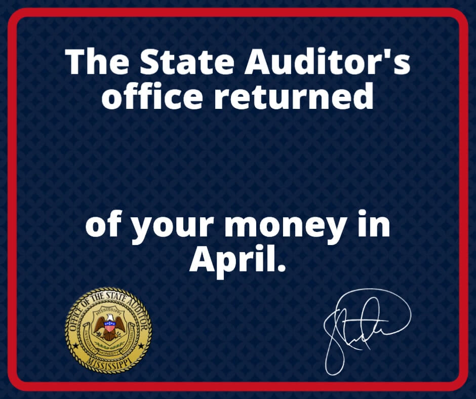 Mississippi auditor returns $113,165.59 to taxpayers