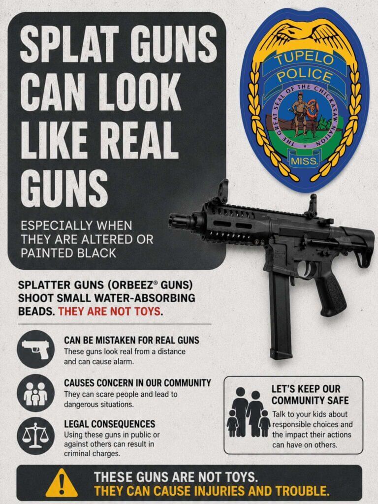 Tupelo police warn about realistic-looking toy guns