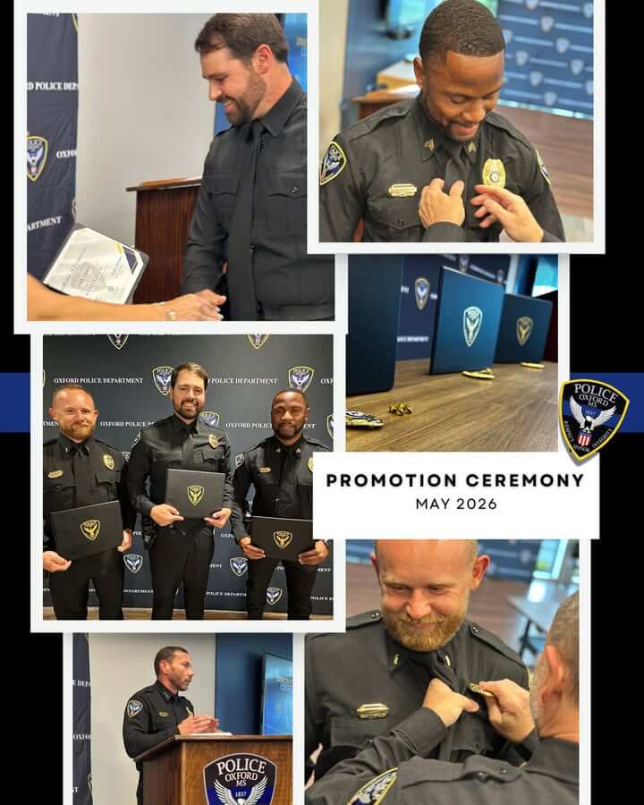 Oxford Police promote three investigators in pinning ceremony