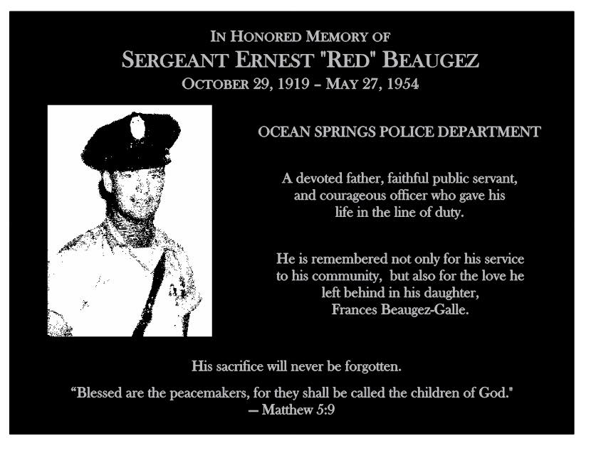 Ocean Springs Police hold wreath ceremony for Sgt. 'Red' Beaugez
