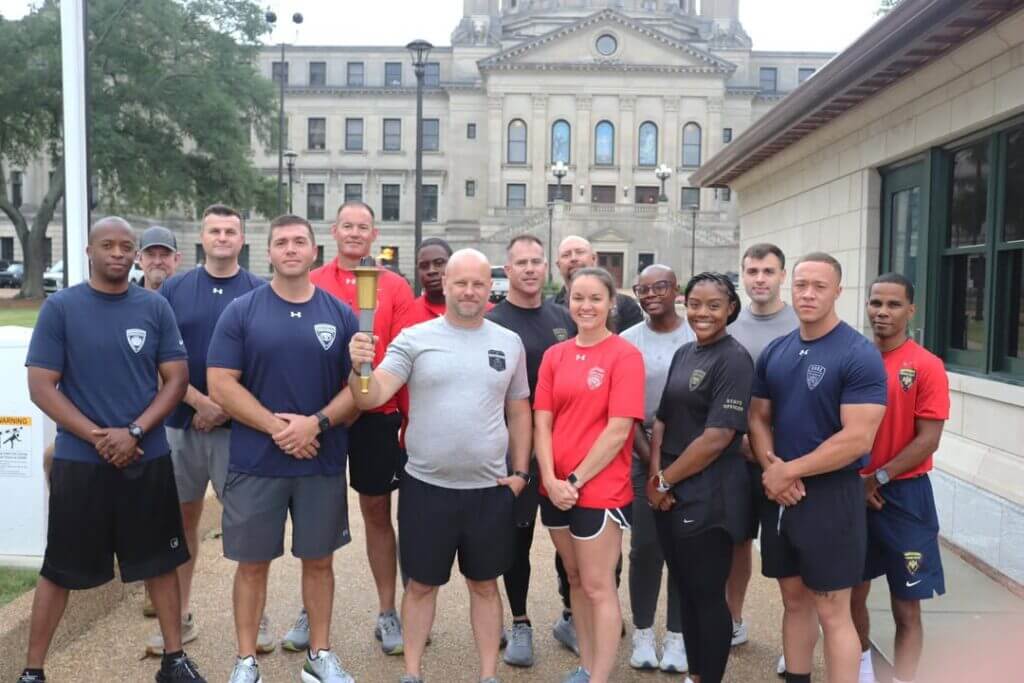 Mississippi DPS officers guard flame at Special Olympics torch run