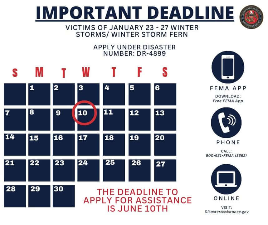Mississippi agency warns deadline nears for winter storm aid