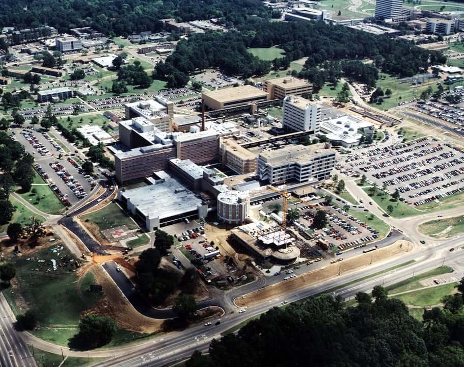 Aerial film scan shows campus growth amid construction