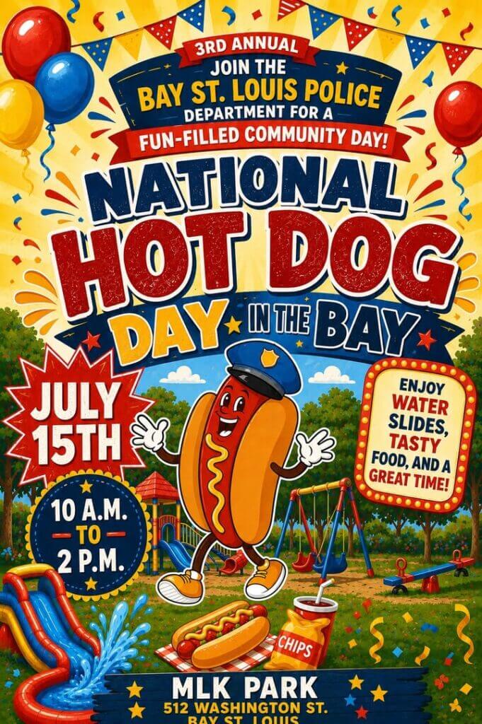 Bay St. Louis police host third annual National Hot Dog Day at MLK Park