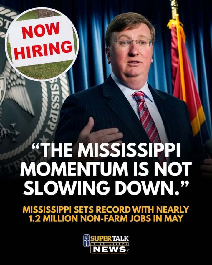 Mississippi reaches record 1,195,400 nonfarm jobs, Reeves says