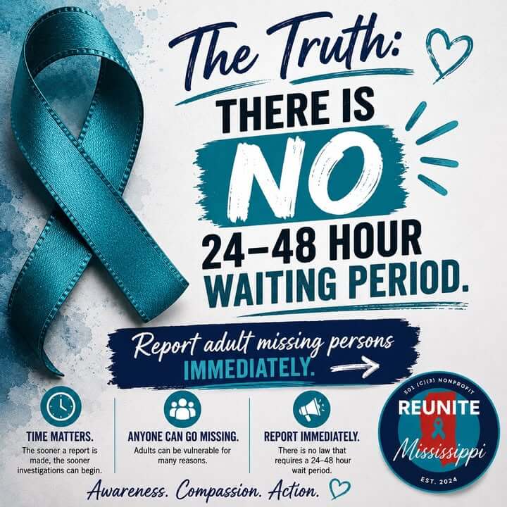 Social media post urges immediate reporting of missing adults