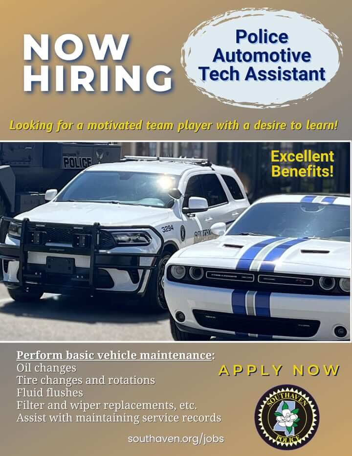Southaven posts job for automotive technician assistant