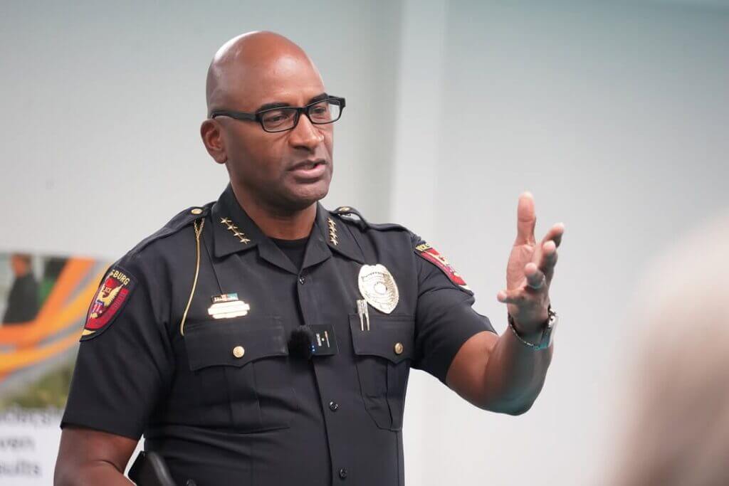 Vicksburg police attend Enchanted Hills town hall