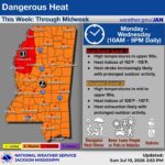 Dangerous heat threatens Mississippi through Wednesday Dangerous heat threatens Mississippi through Wednesday