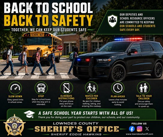 Lowndes County sheriff urges caution as students return to school