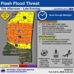 Flash flooding possible across Mississippi today Flash flooding possible across Mississippi today