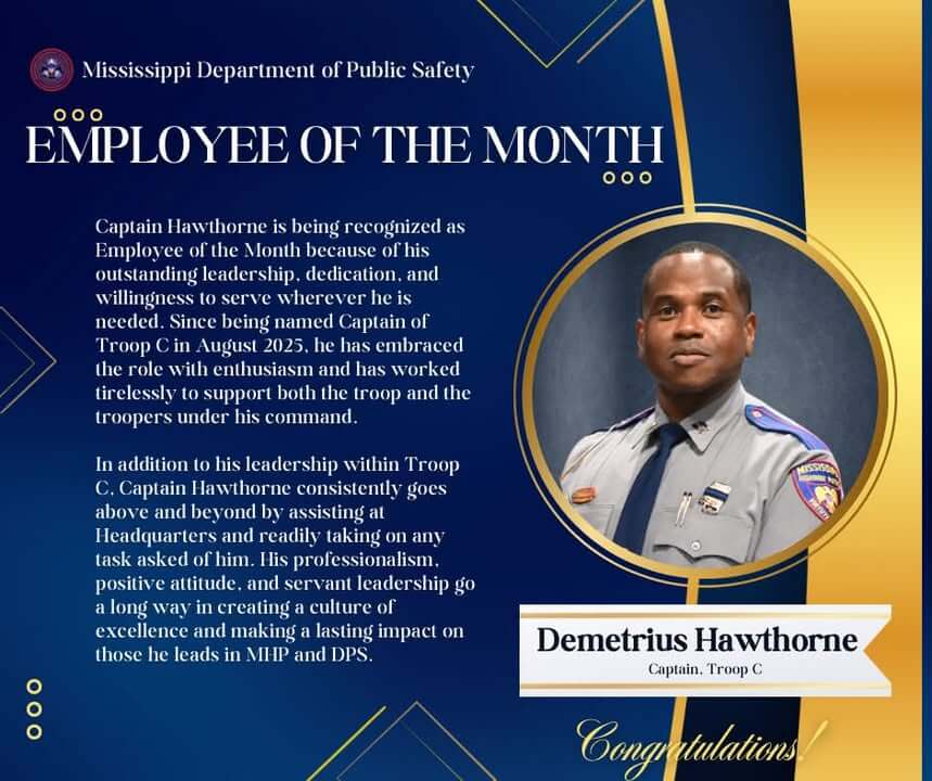Mississippi Department of Public Safety names July employees of month