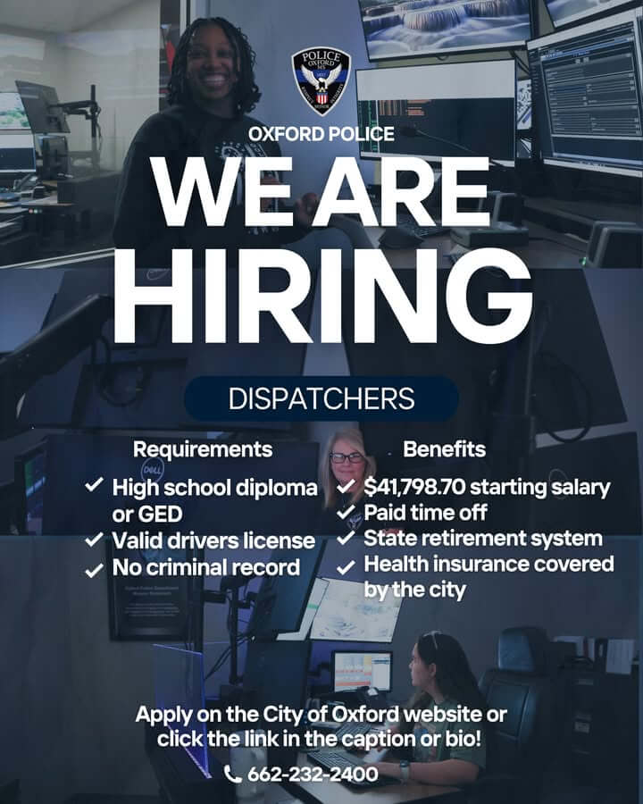 Oxford Police hire communications officers to answer emergency calls