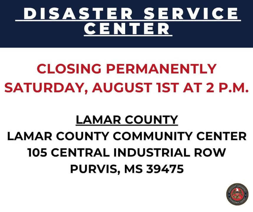 Lamar County disaster service center closes Saturday