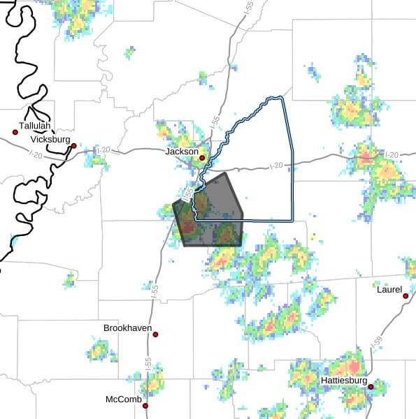 Strong thunderstorms impact southwestern Rankin and nearby counties