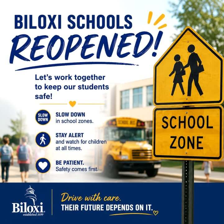 Biloxi police urge motorists to slow down as students return to school