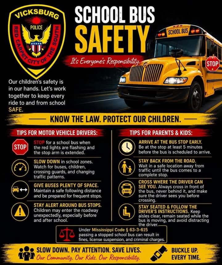 Vicksburg police urge caution as schools reopen