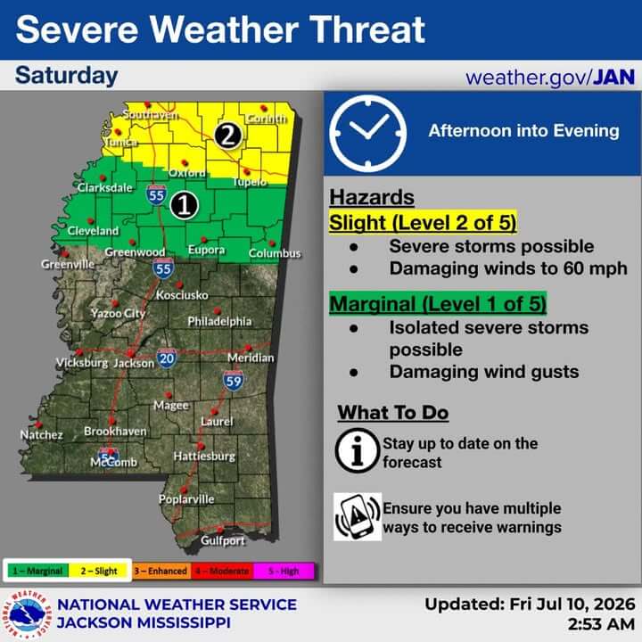 Reeves urges Mississippians to stay weather aware this weekend