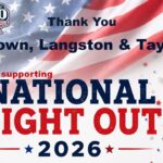 Organizers thank Brown, Langston and Taylor for donation to support National Night Out 2026 Organizers thank Brown, Langston and Taylor for donation to support National Night Out 2026